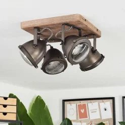 Plafonnier Glostrup Brun, Acier Inoxydable, 4 Lumieres