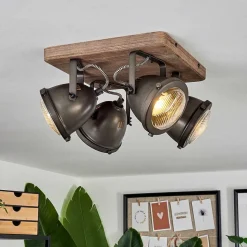 Plafonnier Glostrup Brun, Acier Inoxydable, 4 Lumieres