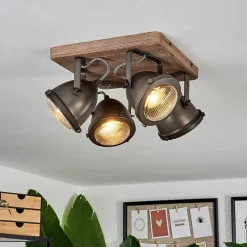 Plafonnier Glostrup Brun, Acier Inoxydable, 4 Lumieres