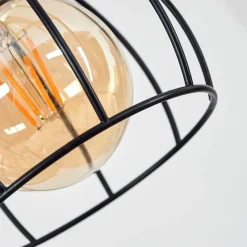 Plafonnier Gondo Bois Clair, Noir, 6 Lumieres