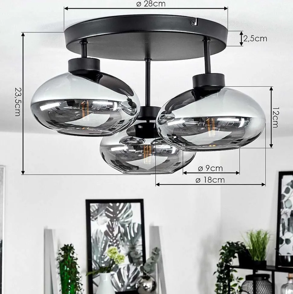 Plafonnier Haikala Noir, 3 Lumieres