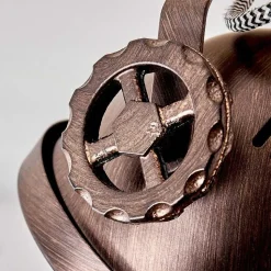 Plafonnier Herford Bois Clair, Cuivre, 2 Lumieres