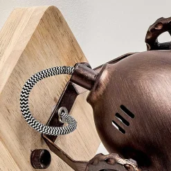 Plafonnier Herford Bois Clair, Cuivre, 2 Lumieres