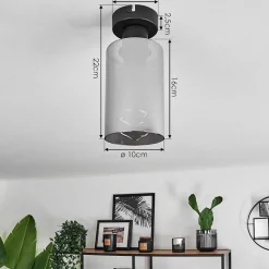 Plafonnier Hunouri Noir, 1 Lumiere