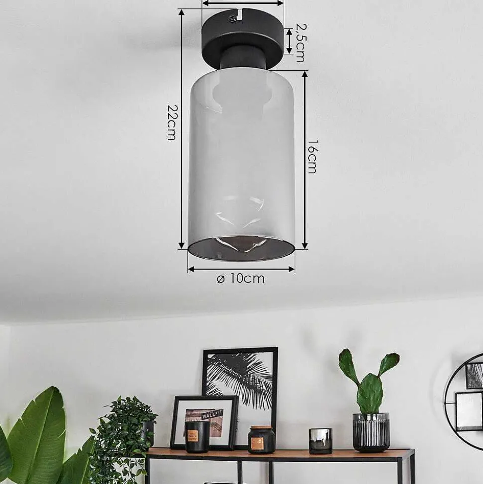 Plafonnier Hunouri Noir, 1 Lumiere