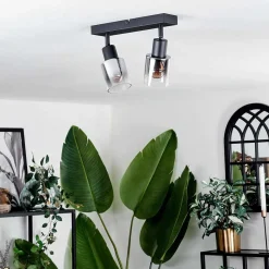 Plafonnier Leteque Noir, 2 Lumieres