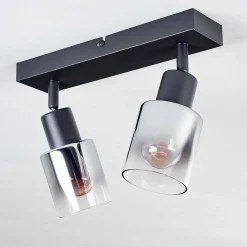 Plafonnier Leteque Noir, 2 Lumieres