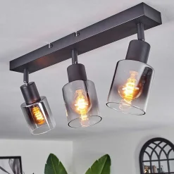 Plafonnier Leteque Noir, 3 Lumieres