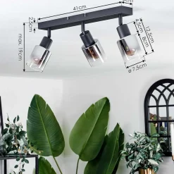 Plafonnier Leteque Noir, 3 Lumieres