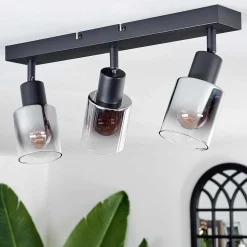 Plafonnier Leteque Noir, 3 Lumieres