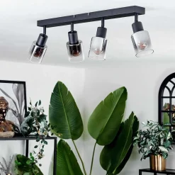 Plafonnier Leteque Noir, 4 Lumieres