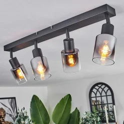 Plafonnier Leteque Noir, 4 Lumieres