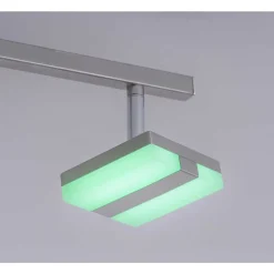 Plafonnier Leuchten-Direkt Sabi Led Nickel Mat, 6 Lumieres, Telecommandes, Changeur De Couleurs