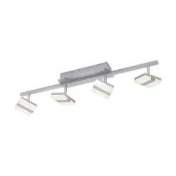 Plafonnier Leuchten-Direkt Lolasmart-Sabi Led Nickel Mat, 4 Lumieres, Telecommandes, Changeur De Couleurs