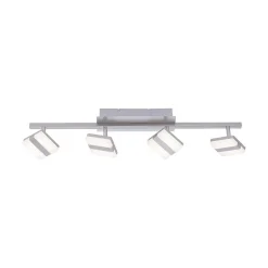 Plafonnier Leuchten-Direkt Lolasmart-Sabi Led Nickel Mat, 4 Lumieres, Telecommandes, Changeur De Couleurs