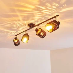 Plafonnier Liared Noir, 4 Lumieres