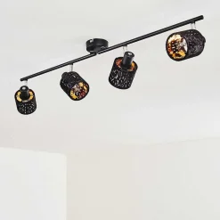 Plafonnier Liared Noir, 4 Lumieres