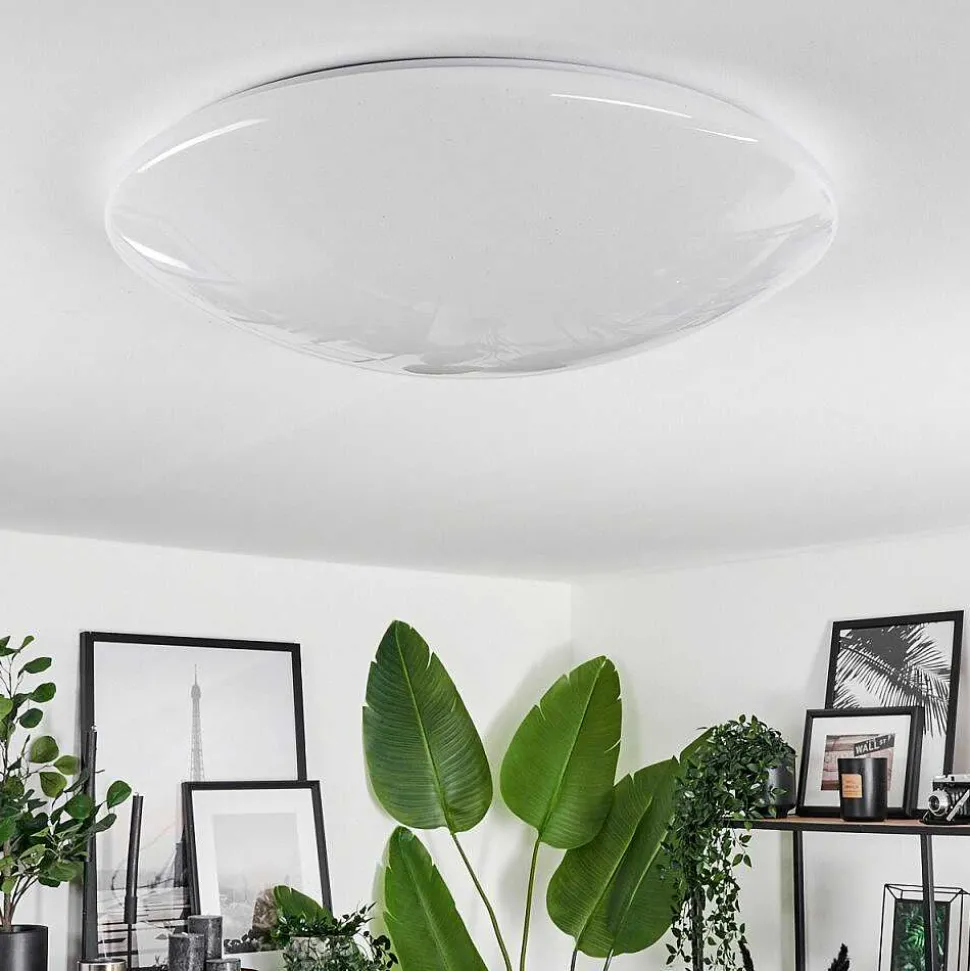 Plafonnier Melres Led Blanc, 1 Lumiere, Telecommandes