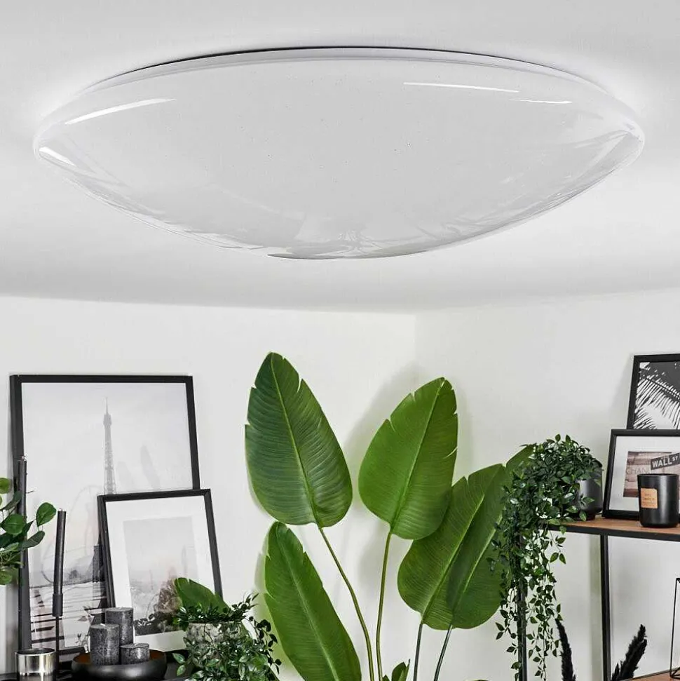 Plafonnier Melres Led Blanc, 1 Lumiere, Telecommandes