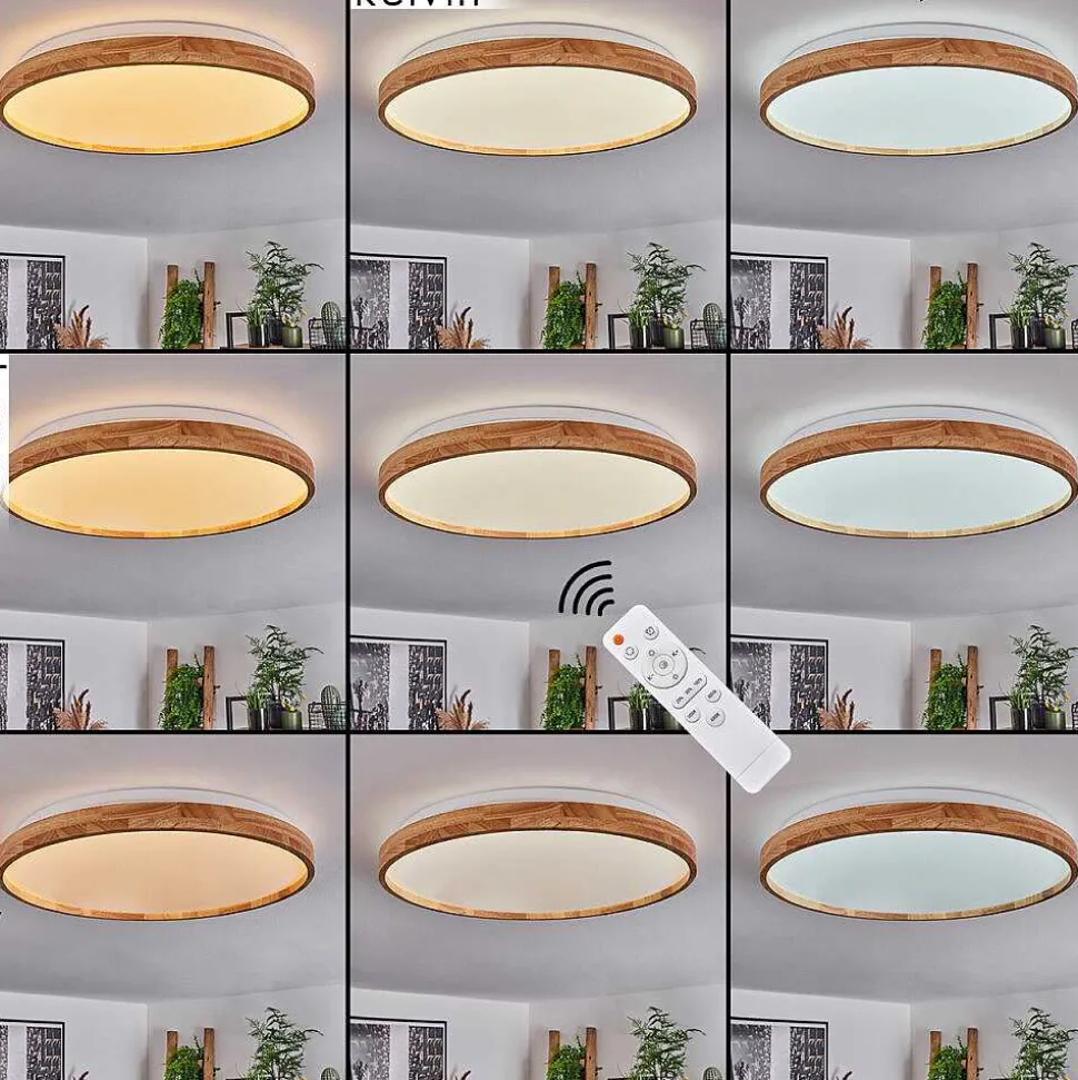 Plafonnier Menthonnex Led Blanc, 1 Lumiere, Telecommandes