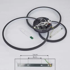 Plafonnier Moemoto Led Anthracite, 1 Lumiere, Telecommandes