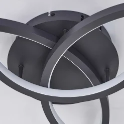 Plafonnier Moemoto Led Anthracite, 1 Lumiere, Telecommandes