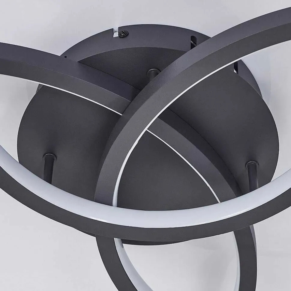 Plafonnier Moemoto Led Anthracite, 1 Lumiere, Telecommandes