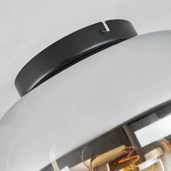 Plafonnier Molloy Chrome, Clair, Fume, 1 Lumiere