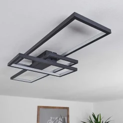 Plafonnier Momahaki Led Anthracite, 1 Lumiere, Telecommandes