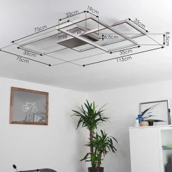 Plafonnier Momahaki Led Chrome, 1 Lumiere, Telecommandes