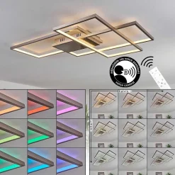 Plafonnier Momahaki Led Chrome, 1 Lumiere, Telecommandes