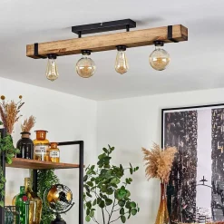 Plafonnier Montgomery Ecru, Noir, 4 Lumieres