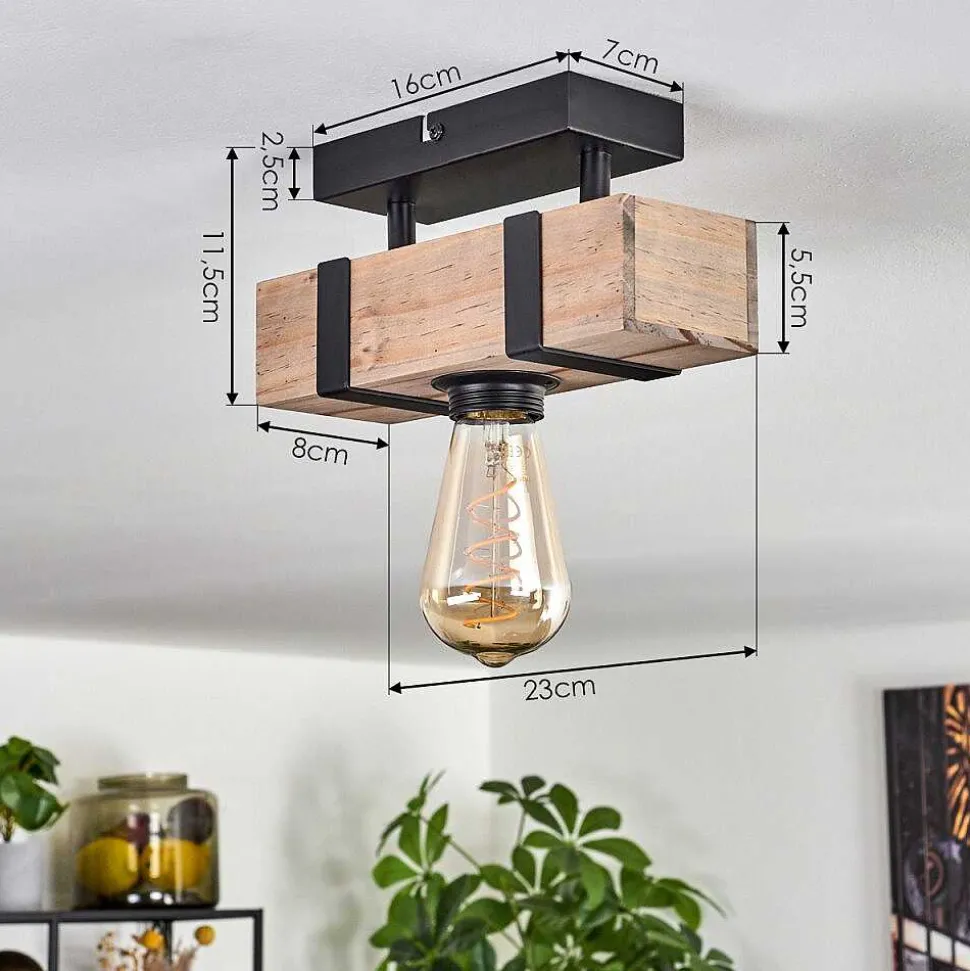 Plafonnier Montgomery Ecru, Noir, 1 Lumiere