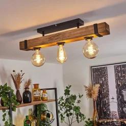 Plafonnier Montgomery Ecru, Noir, 3 Lumieres