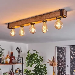 Plafonnier Montgomery Ecru, Noir, 5 Lumieres