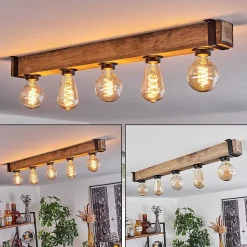 Plafonnier Montgomery Ecru, Noir, 5 Lumieres