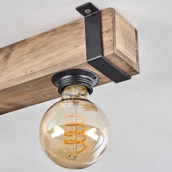 Plafonnier Montgomery Ecru, Noir, 5 Lumieres