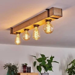 Plafonnier Montgomery Ecru, Noir, 4 Lumieres