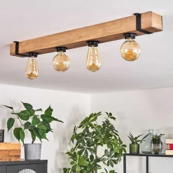 Plafonnier Montgomery Ecru, Noir, 4 Lumieres