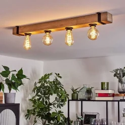 Plafonnier Montgomery Ecru, Noir, 4 Lumieres