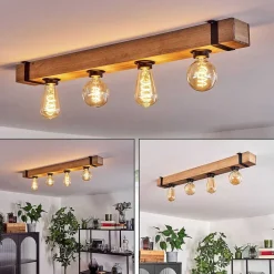 Plafonnier Montgomery Ecru, Noir, 4 Lumieres