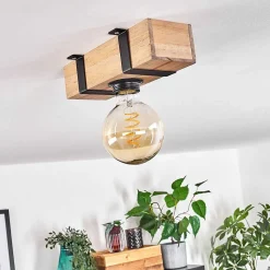 Plafonnier Montgomery Ecru, Noir, 1 Lumiere