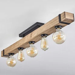 Plafonnier Montgomery Ecru, Noir, 5 Lumieres