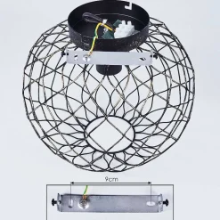 Plafonnier Nordslesvig Or, Noir, 1 Lumiere