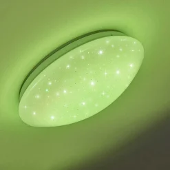 Plafonnier Norton Star Led Blanc, 1 Lumiere, Telecommandes, Changeur De Couleurs