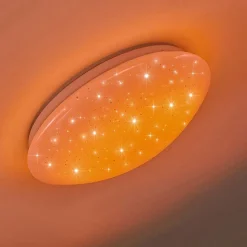 Plafonnier Norton Star Led Blanc, 1 Lumiere, Telecommandes, Changeur De Couleurs