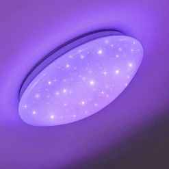 Plafonnier Norton Star Led Blanc, 1 Lumiere, Telecommandes, Changeur De Couleurs