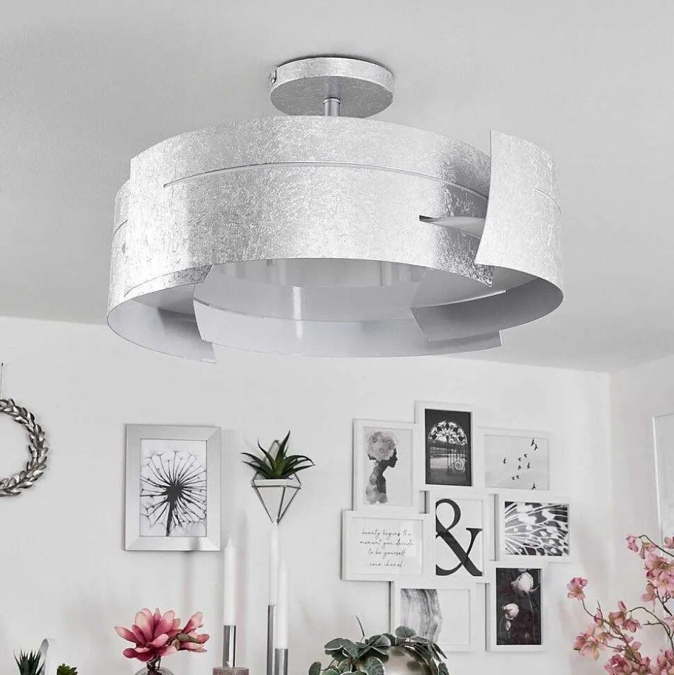 Plafonnier Novara Argente, 3 Lumieres