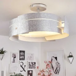 Plafonnier Novara Argente, 3 Lumieres