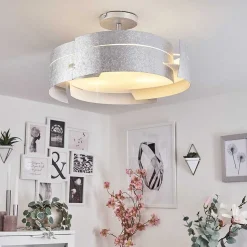 Plafonnier Novara Argente, 3 Lumieres